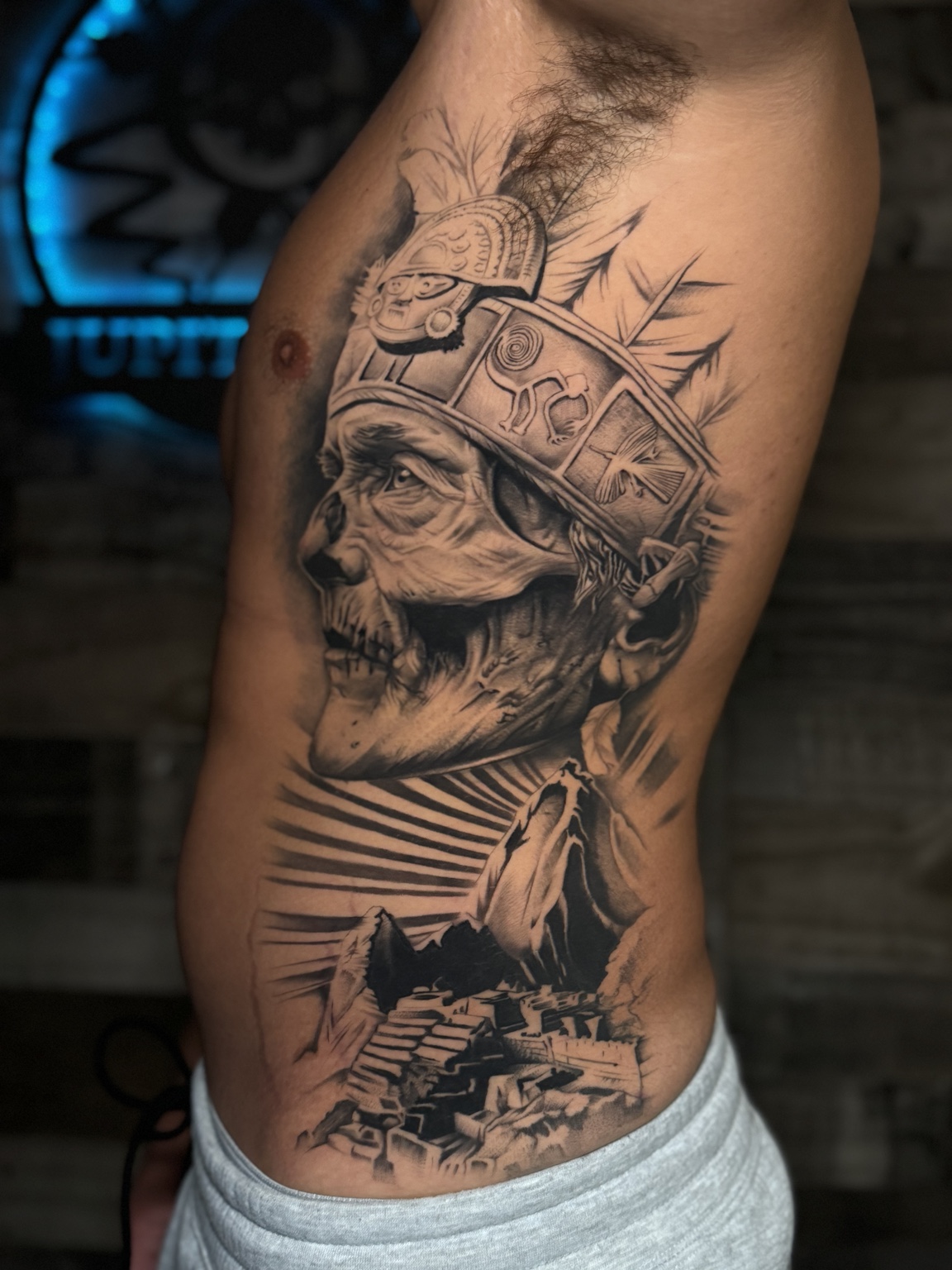 Black and grey realism tattoo by DoneByBones